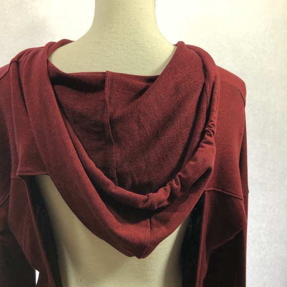 Onzie hoodie burgundy jacket one size open back - Picture 6 of 7